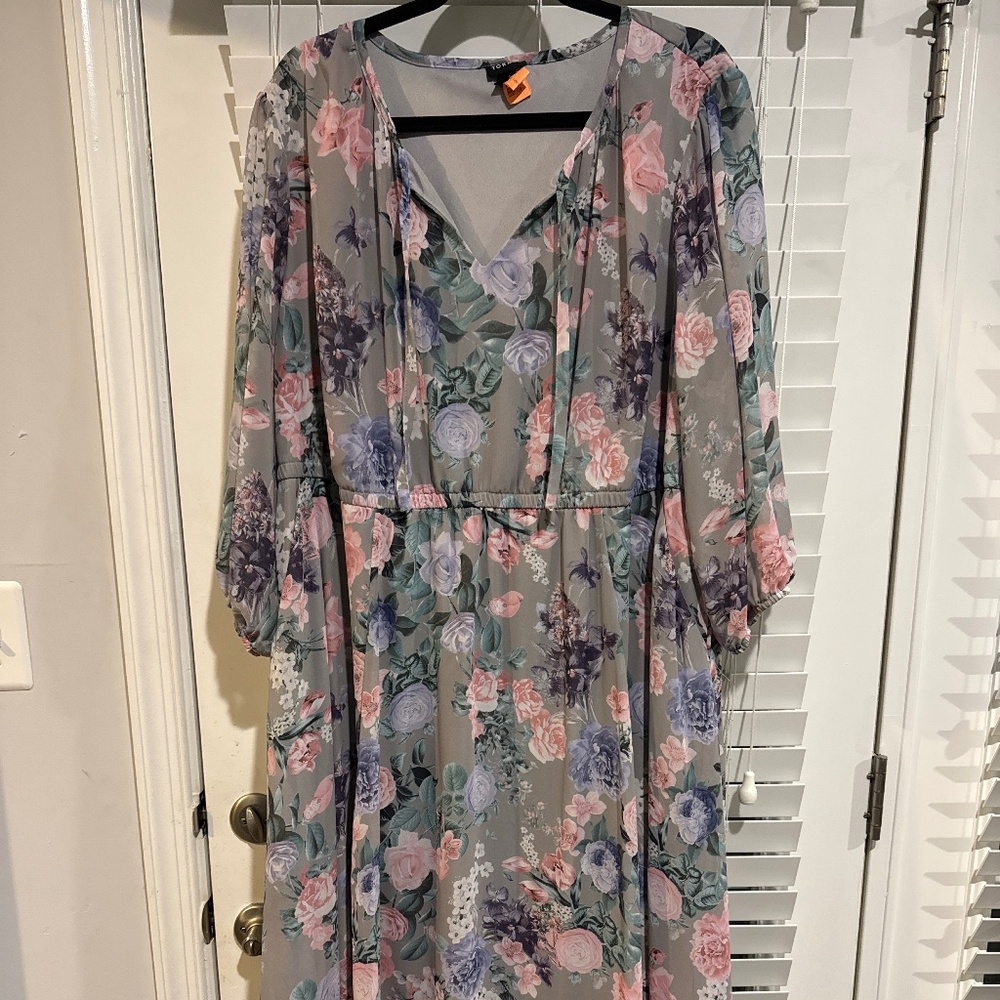 Torrid Floral Chiffon Midi Dress – Size 3